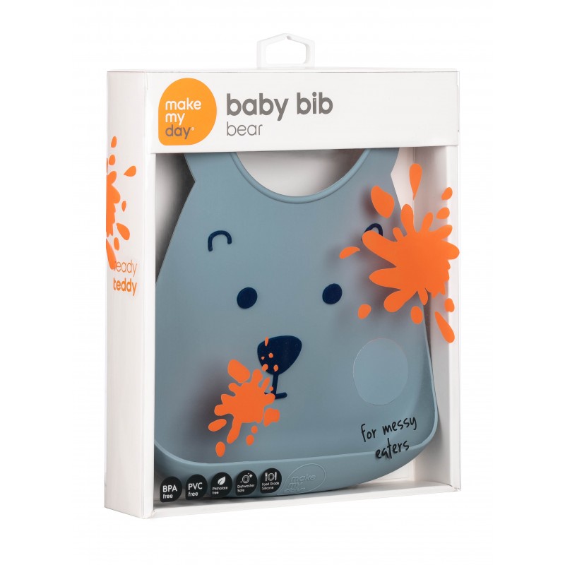 Bavoirs Bébé Silicone - Lot De 2, Avec Poche, Réglables, Lavables